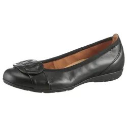 Ballerina GABOR, Damen, Gr. 43, schwarz, Nappaleder, unifarben, modisch, Schuhe, flache Schuhe, Slipper mit Hovercraft Luftkammern-Laufsohle