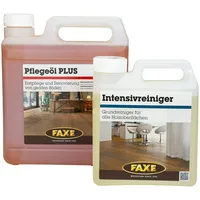 Eco-Werk Set Faxe Pflegeöl Plus 2,5 L u. Intensivreiniger 1 L, Holzöl, Parkettöl, Hartöl, Erstpflege, Renovierung