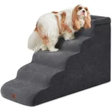 EHEYCIGA Hundetreppe für Kleine Hunde 53 cm Hoch, 5 Stufen, Grau