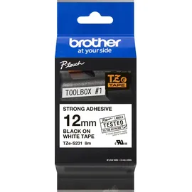 Brother TZe-S231 laminiert schwarz auf weiß 1,2cm x 8m