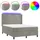 vidaXL Boxspringbett 140 x 200 cm LED Hellgrau