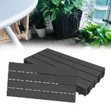 HENGMEI WPC Fliesen Terrassenfliesen 30x60cm Balkonfliesen Klickfliesen Bodenbelag mit klicksystem, 5m2/30 Stück, für Terrasse und Balkon, Anthrazit