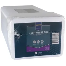 METRO Professional Frischhaltebox, Polypropylen, 85 mm, 1.35 L, mit Deckel, 25 Stück