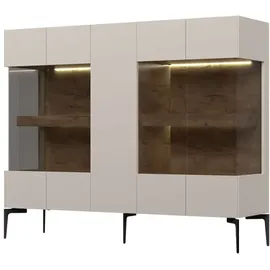 OTTO home Highboard 152 x 125 x 42 cm Beige / Weiß