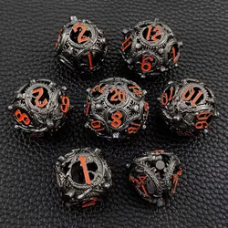 Celestial Dragon Orbs - Gunmetal & Orange