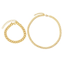Heideman Set Elias silberfarben poliert Schmuck-Set   Herren 