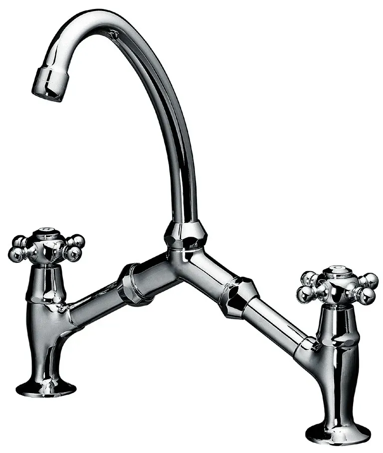 Kaja Romanze Waschtisch-Zweigriffbrückenbatte rie, HU 130mm, weiss 20651-W