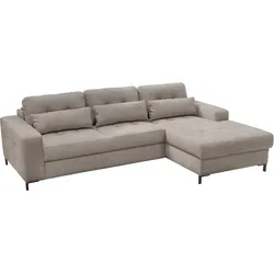 Ecksofa EXXPO - SOFA FASHION "Bonito", braun (cappuccino), B:260cm H:85cm T:176cm, Sofas, Sitztiefenverstellung,Höhenverstellung