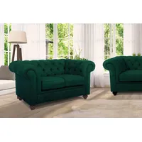Home Affaire Chesterfield Sofa Mikrofaser 2-Sitzer Grün