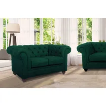 Home Affaire Chesterfield Sofa Mikrofaser 2-Sitzer Grün