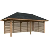 Palmako Pavillon Bianca 16,6 m2 Set 109 hellbraun tauchgrundiert