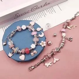 Kruzzel Schmuckset Schmuckbastelset 69 Stück 3 Armbänder 3 Halsketten