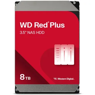 WD Red Plus 8 TB NAS Interne Festplatte 3,5 Zoll - 5640 U/Min, SATA 6 Gb/s, CMR, 256MB Cache