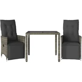 vidaXL Garten-Bistro-Set 3-tlg. Grau
