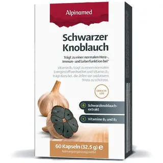 Alpinamed® Schwarzer Knoblauch: Vegane, geruchsfreie Unterstützung für Herz, Leber und gesunde Cholesterinwerte
