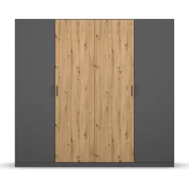 Rauch Drehtürenschrank Miro 226 x 210 x 54 cm Braun/Grau