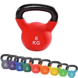 top vit Kettlebell I Schwunghantel aus massivem Guss I Kettle Bell mit Vinyüberzug I Kugelhantel 2-20 kg (08kg - rot)