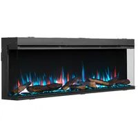 Elektrokamin Balderia Athena 60\, Schwarz, Metall, 153x50x21 cm, Fernbedienung, Flammeneffekt separat schaltbar, Überhitzungsschutz, Thermostat, Dimmer, WLAN-fähig, Freizeit, Heizen & Kühlen, Elektrokamine