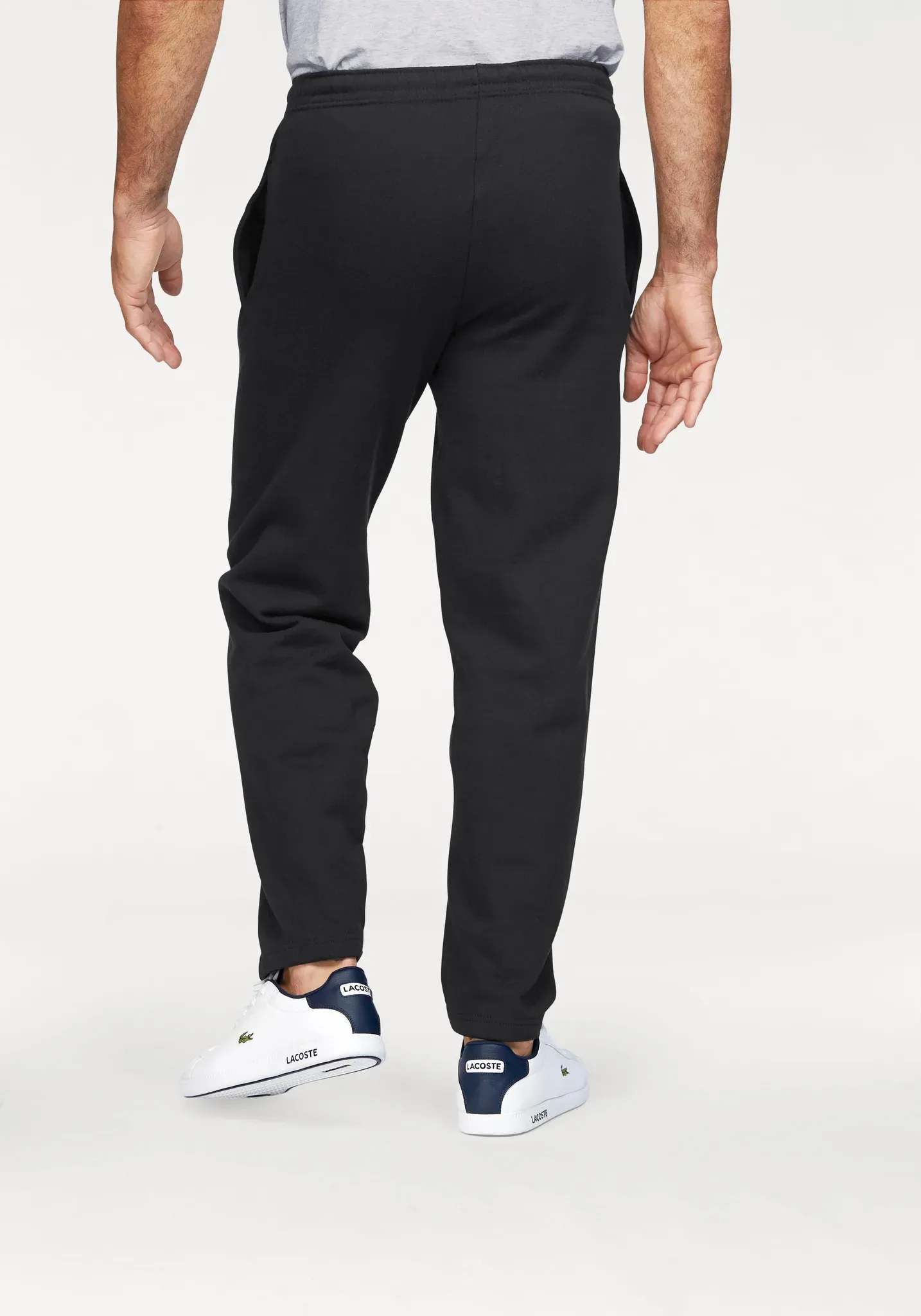 Sweathose FRUIT OF THE LOOM, Herren, Gr. L (52/54), N-Gr, schwarz, angeraute Sweatware, Obermaterial: 80% Baumwolle, 20% Polyester, unifarben, bequem lang, Hosen Sweathose, Open Leg Jogginghose