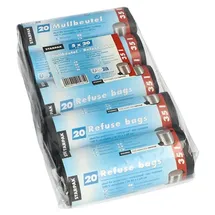 Papstar Müllbeutel, HDPE 35 l 69 cm x 55 cm schwarz 20 my | Schwarz