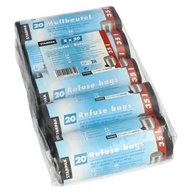 Papstar Müllbeutel, HDPE 35 l 69 cm x 55 cm schwarz 20 my | Schwarz