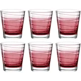 LEONARDO HOME 026842 Trinkglas VARIO STRUTTURA 6er-Set 250 ml rot,