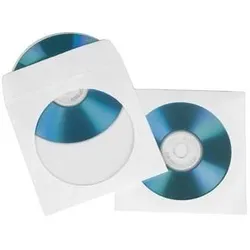 CD Paper Sleeves, white, 50 pcs/Pack