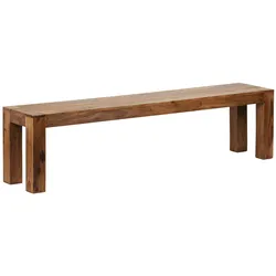 Kadima Design Sitzbank Landhaus-Stil: Massivholz Sheesham, 200 kg Belastung, handgefertigt. Braun, 180x35x45 cm