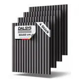 Dalsys Wandpaneel Akustikpaneele, BxL: 60x60 cm, (für Schallschutz in Büro- & Wohnräumen - Akustik Paneele - Holzpaneele, 4-tlg) 3D Wandverkleidung innen mit Lamellen Grau grau