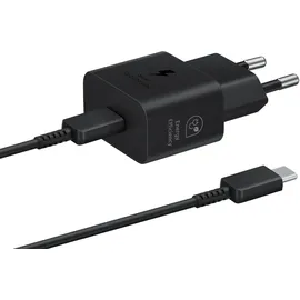 Samsung Schnellladegerät T2510 USB-C 25W mit Datenkabel, Schwarz