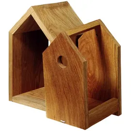 Dobar Design-Nistkasten Eichenholz mit Spitzdach Braun