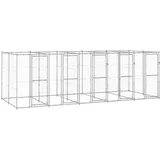 vidaXL Outdoor-Hundezwinger Verzinkter Stahl 12,1 m2
