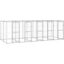 vidaXL Outdoor-Hundezwinger Verzinkter Stahl 12,1 m2