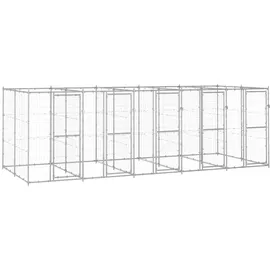 vidaXL Outdoor-Hundezwinger Verzinkter Stahl 12,1 m2
