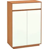 VOSS MÖBEL Schuhschrank V100 Lack Weiß, Braun Weiß / Eiche