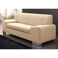 DOMO collection "Alisson kubische Formensprache mit abgerundeten Elementen, komfortabel", beige (creme), B:164cm H:75cm T:83cm, Microfaser aus 100% Polyester;Softlux, das pflegeleichte Kunstleder aus 80% PVC, 18% Polyester und 2% Polyurethan;Strukturstoff