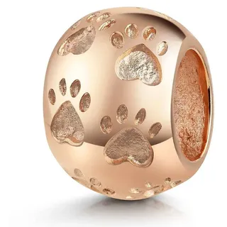 Materia Bead Rosegold Charm Tier Pfote 1675, 925 Sterling Silber, rose vergoldet rosa