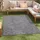Carpet City In-& Outdoor Teppich - 140x200 cm - für Innen-& Außenbereich - Wetterfest Balkon-Teppich, Terrasse, Flur, Küche - Wohnzimmer-Teppiche - Hochtief/ 3D-Effekt - Geo-Muster in Anthrazit
