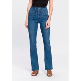 Arizona Bootcut-Jeans »mit extrabreitem Bund«, Gr. 36 - N-Gr, blue-used, , 26157116-36 N-Gr