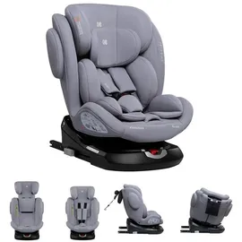 KIKKABOO Kindersitz i-Felix i-Size (40-150cm) Isofix Top Tether 360 Grad Drehung hellgrau