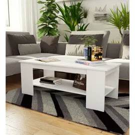 akord furniture factory Couchtisch Kami Weiß Holzwerkstoff 120 x 45 x 50 cm