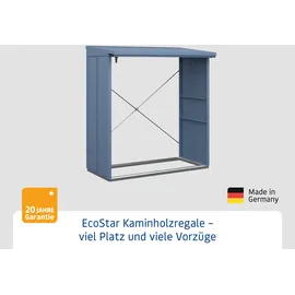 Hörmann Kaminholzregal Elegant-V Typ 2 Metall 181,4 x 102,5 x 198 cm Taubenblau