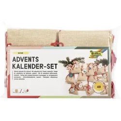folia Adventskalender-Set 24 Beutel in Juteoptik natur