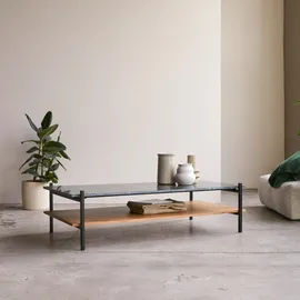 Tikamoon Couchtisch Edit aus massivem Akazienholz und Marmor 130x65
