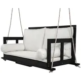 Stilvora Hollywoodschaukel, Schwarz, Holz, 2-Sitzer, 136x65x63 cm, Gartenmöbel, Hollywoodschaukeln