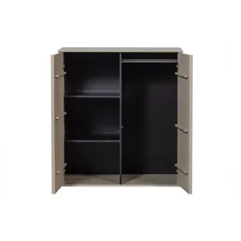 vtwonen Kleiderschrank Daily Closet Kiefer lackiert, modern mit Push-to-Open, dakargrau und hellgrau, 110x100 cm