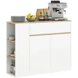 Homcom Sideboard Küchenschrank 105 x 30 x 81,5 cm Weiß