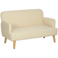 Homcom Couch Samt 2-Sitzer Creme