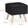 Relaxdays Hocker mit Stauraum Kunstleinen 40 x 40 x 40 cm Schwarz