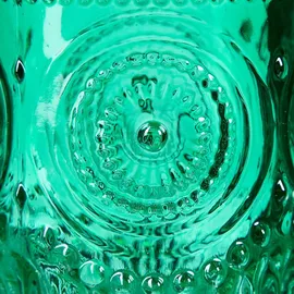 Relaxdays Glasvase, 12er Set, Deko-Vase, geprägtes Vintage-Design, HD: 13x6 cm, Mini-Vasen für Tischdeko, Glas, grün